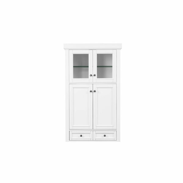 James Martin Vanities De Soto 30in Double Tower Hutch, Bright White 825-H30-BW